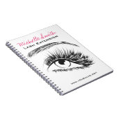 Minimalistische zwart-wit wimperextensie make-up notitieboek (Rechterzijde)