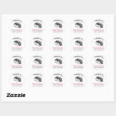 Minimalistische zwart-wit wimperextensie make-up ronde sticker (Vel)