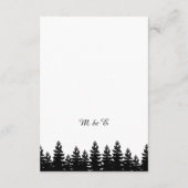 Minimalistische zwart-wit winter bruiloft details informatiekaartje (Achterkant)