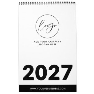 Minimalistische Zwart & Wit Zakelijk Logo Promo 20 Kalender