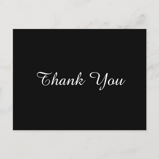 Minimalistische Zwart-Wit Zakelijke Dankjewel Briefkaart (Voorkant)