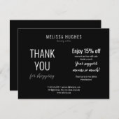 Minimalistische zwart-wit zakelijke korting Kaart (Voorkant / Achterkant)