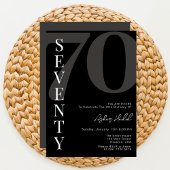 Minimalistische Zwart-Wit Zeventig 70e Verjaardag Kaart