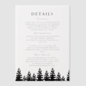 Minimalistische zwart-wit zomer bruiloft details vellum uitnodigingen (Voorkant)