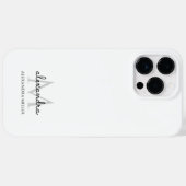 Minimalistische zwart-witmonogramnaam Case-Mate iPhone case (Achterkant (horizontaal))