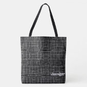 Minimalistische zwart-witpatroon Canvas tas (Voorkant)