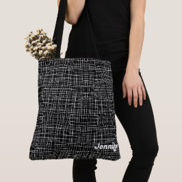 Minimalistische zwart-witpatroon Canvas tas
