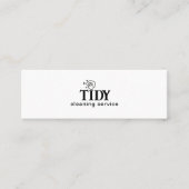 Minimalistische zwart-witreinigingsservice mini visitekaartje (Voorkant)