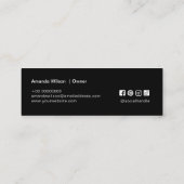 Minimalistische zwart-witreinigingsservice mini visitekaartje (Achterkant)