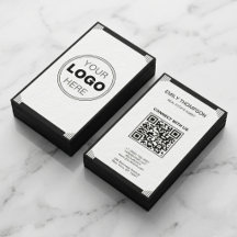 Minimalistische Zwart Witte Art Deco Logo QR Code