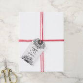 Minimalistische zwart-witte bloemen bedankt cadeaulabel (Met Touw)