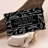 Minimalistische zwart-witte bloemen professionele visitekaartje