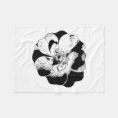 Minimalistische zwart-witte bloemenfleecedeken fleece deken (Voorkant (Horizontaal))