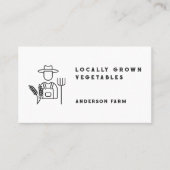 Minimalistische zwart-witte boerenmarkt visitekaartje (Voorkant)