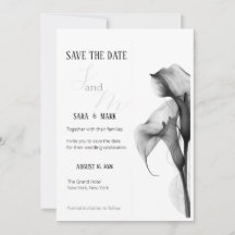 Minimalistische Zwart & Witte Calla Lelie Save the