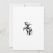 Minimalistische Zwart & Witte Calla Lelie Save the Date (Achterkant)
