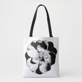 Minimalistische zwart-witte Canvas tas