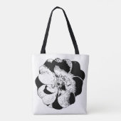 Minimalistische zwart-witte Canvas tas (Achterkant)