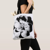 Minimalistische zwart-witte Canvas tas (Dichtbij)