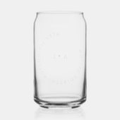 Minimalistische Zwart Witte Cirkel Monogram Logo Blikvorm Glas (Achterkant)
