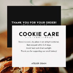 Minimalistische Zwart Witte Cookie Verzorgingsinst Bedankkaart
