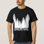 Minimalistische zwart-witte dennenboom Adventure T T-shirt (Voorkant)