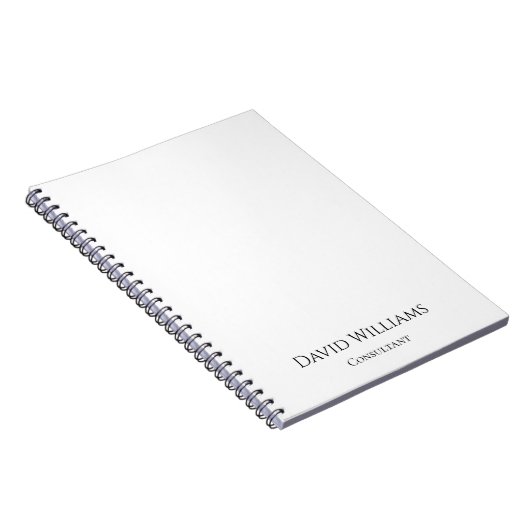 Minimalistische Zwart Witte Eenvoud Notitieboek (Rechterzijde)