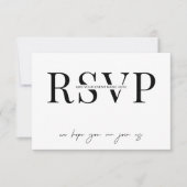Minimalistische Zwart & Witte Eetgelegenheid Zakel RSVP Kaartje (Voorkant)
