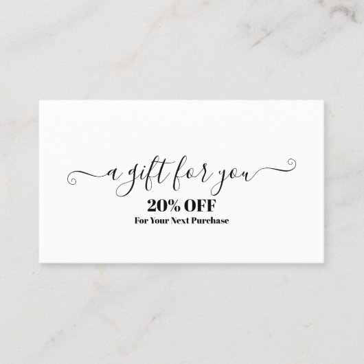 Minimalistische zwart-witte kaars kortingskaartje (Voorkant)