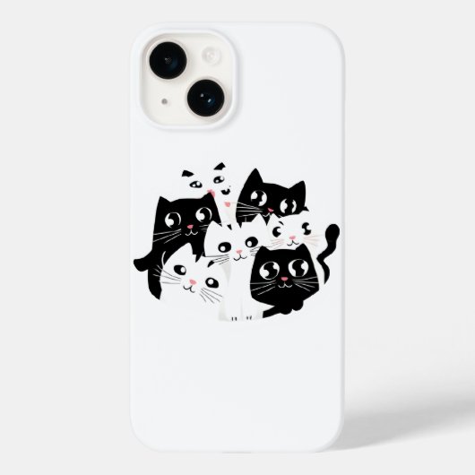 Minimalistische zwart-witte kat telefoonhoesje Case-Mate iPhone case (Achterkant)