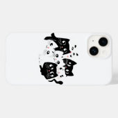 Minimalistische zwart-witte kat telefoonhoesje Case-Mate iPhone case (Achterkant (horizontaal))