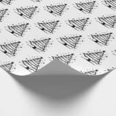 Minimalistische zwart-witte kerstboom cadeaupapier (Hoek)