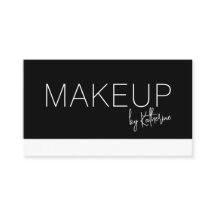 Minimalistische Zwart Witte Make-up Visitekaart