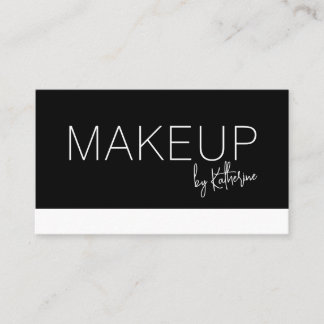 Minimalistische Zwart Witte Make-up Visitekaart Visitekaartje