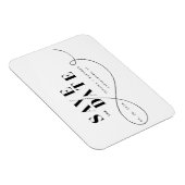 Minimalistische Zwart Witte Save The Date Magneet (Rechterzijde)