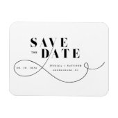 Minimalistische Zwart Witte Save The Date Magneet (Horizontaal)
