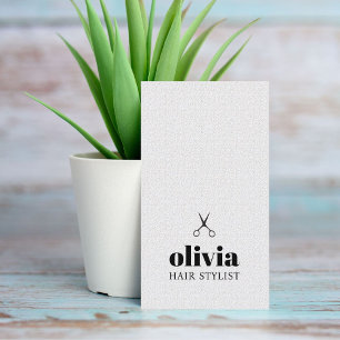 Minimalistische zwart witte schaar vet Haarstylist Visitekaartje