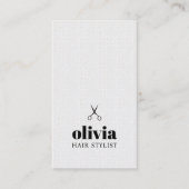Minimalistische zwart witte schaar vet Haarstylist Visitekaartje (Voorkant)