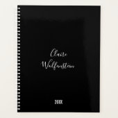 Minimalistische Zwart Witte Script Zakelijke Plann Planner (Voorkant)
