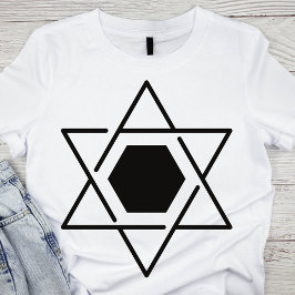 Minimalistische zwart-witte ster van David T-shirt