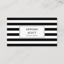 Minimalistische Zwart Witte Streep Beauty Professi Visitekaartje