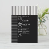 Minimalistische zwart-witte strepen kaart (Staand voorkant)