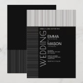 Minimalistische zwart-witte strepen kaart (Voorkant / Achterkant)