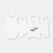Minimalistische zwart witte vlinder monogram bruil bedankdoosjes (Uitgevouwen)
