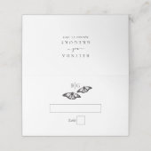 Minimalistische zwart witte vlinder monogram bruil plaatskaartje (Buitenkant ongevouwen)