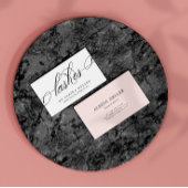 Minimalistische zwart-witte wervelende wimpers visitekaartje