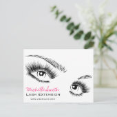 Minimalistische zwart-witte wimpers Chic Make-up Briefkaart (Staand voorkant)
