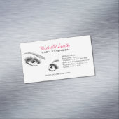 Minimalistische zwart-witte wimpers Chic Make-up Magnetisch Visitekaartje (Voorbeeld)