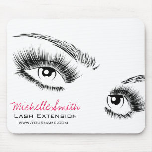 Minimalistische zwart-witte wimpers Chic Make-up Muismat