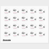 Minimalistische zwart-witte wimpers Chic Make-up Ronde Sticker (Vel)